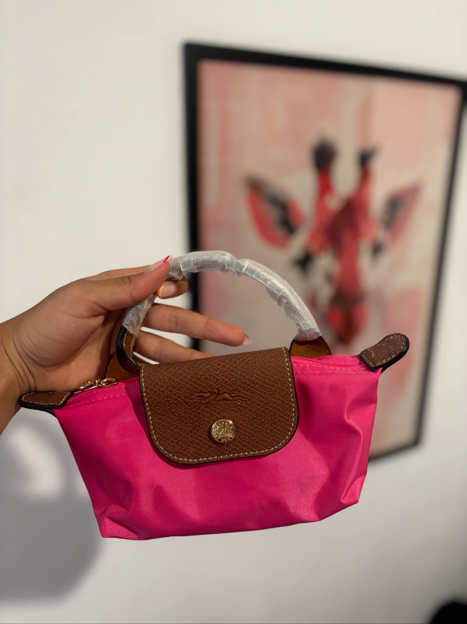 Mala a tiracolo rosa Longchamp